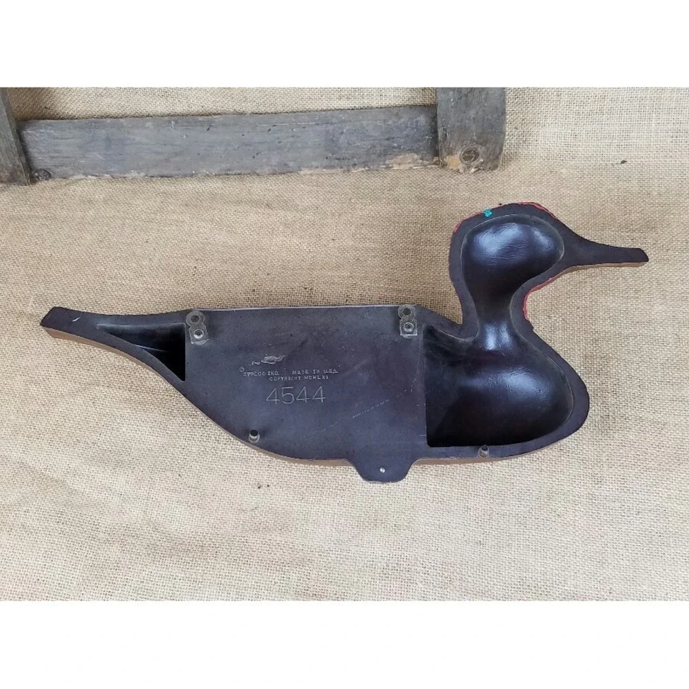 Vtg Syroco duck wall pocket letter holder decor‎ wall planter 1961 hunting hut